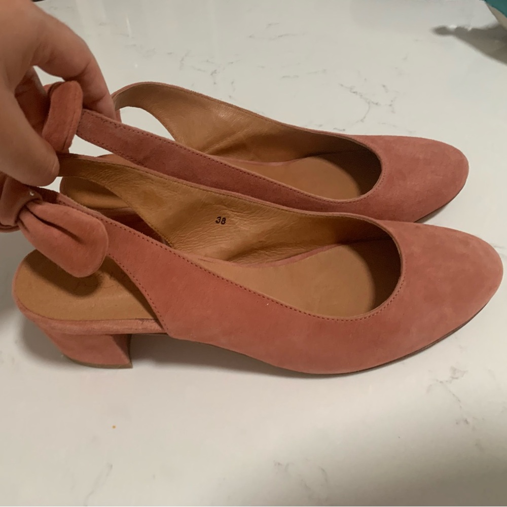 Elegant nude Suede BALZAC Slingback Heels